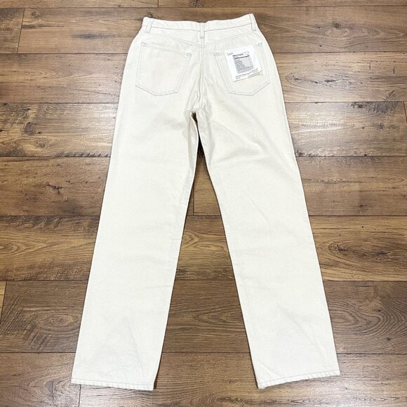Triarchy Jeans Women 31 Ms Hart Petal Hem High Rise Straight Leg Denim Cream NWT - Picture 9 of 15